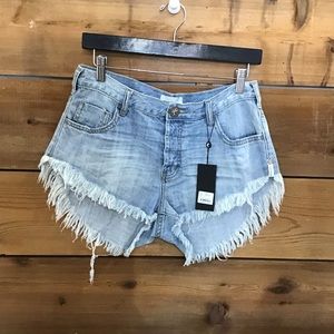 One Teaspoon Brandos Relaxed Fit denim shorts